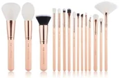 Pędzle do makijażu - Jessup T444 Zestaw 15 pędzli do makijażu Peach puff/rose gold - miniaturka - grafika 1