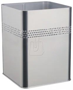 Durable Kosz na śmieci kwadratowy metalowy 18,5l perforacja 30mm srebrny - Kosze biurowe - miniaturka - grafika 2