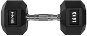 Hantle i ciężarki - HMS Hantla stalowa gumowana Hex Pro 18 kg - 28097-uniw - miniaturka - grafika 1