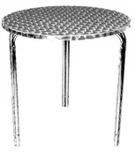 Stoły ogrodowe - Bolero u431 okrągły można układać w stos Bistro stół ze stali nierdzewnej, Top, 600 MM, srebrny U431 - miniaturka - grafika 1