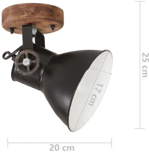 VidaXL Industrialne lampy ścienne/sufitowe 2 szt, czarne, 20x25 cm E27 320514  VidaXL - Lampy sufitowe - miniaturka - grafika 9