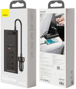 Baseus In-car Inverter | Ładowarka samochodowa inwerter przetwornica 12V - 220V 150W USB-A USB-C PD QC3.0 CRNBQ-A01 - Ładowarki samochodowe - miniaturka - grafika 9
