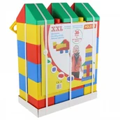 Klocki - Wader Quality Toys Klocki Budowlane XXL 36 elementów + 30 łączników 68064 - miniaturka - grafika 1