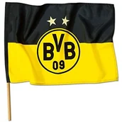 Gadżety dla kibiców - Borussia Dortmund Flaga na kiju BVB (90 x 60 cm) one size - miniaturka - grafika 1