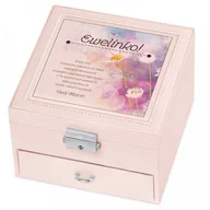 Pudełka i szkatułki - Murrano Szkatułka na Biżuterię Różowa z Nadrukiem Łąka SZKT-BR-039 - miniaturka - grafika 1