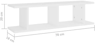 VidaXL Lumarko Półki ścienne, 2 szt., białe, 78x18x20 cm, płyta wiórowa 807187 VidaXL - Półki do salonu - miniaturka - grafika 8