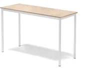 Meble do szkół i przedszkoli - AJ Produkty Stół SONITUS, 1400x600x900 mm, linoleum beż, biały - miniaturka - grafika 1