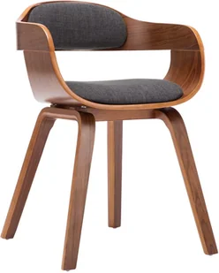 vidaXL Krzesła do jadalni, 6 szt., ciemnoszare, tkanina i gięte drewno - Krzesła - miniaturka - grafika 3