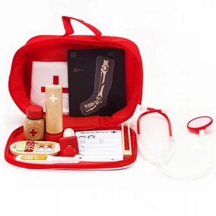 Classic World Drewniany Zestaw Małego doktora Classic World CW54419 - Zabawy w naśladowanie dorosłych - miniaturka - grafika 4