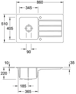 Villeroy & Boch Architectura 50 graphite 3350 01 I4 - Zlewozmywaki - miniaturka - grafika 5