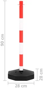 vidaXL Zestaw słupków z 10-metrowym, plastikowym łańcuchem 150954 - Wyposażenie miejsc publicznych - miniaturka - grafika 9