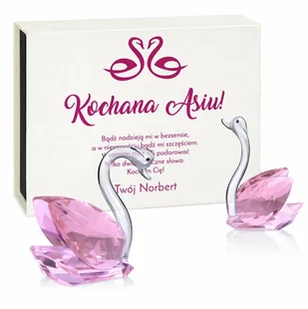 Murrano Łabędzie kryształowe w pudełku z nadrukiem dla dziewczyny żony na wal KRSZ-LB-029 - Gadżety dla niej i dla niego Murrano Łabędzie kryształowe w pudełku z nadrukiem dla dziewczyny żony na wal KRSZ-LB-029 - Gadżety dla niej i dla niego - miniaturka - grafika 2