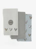 Ręczniki - Cooksmart Niebieski zestaw trzech ręczników z motywem kury Cooksmart TT9907 - miniaturka - grafika 1