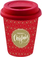 Kubki - Nuova Cer Easy life r2s PORCELANOWY KUBEK PODRÓŻNY - Merry Christmas - Z POKRYWKĄ 220 ml 130 TMCH - miniaturka - grafika 1