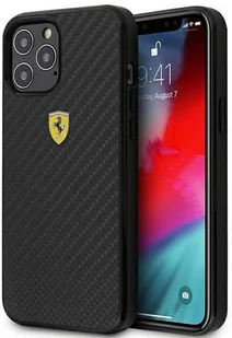 Ferrari on Track Carbon etui na iPhone 12/12 Pro czarne - Etui i futerały do telefonów - miniaturka - grafika 2