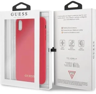 Guess Hard Case do iPhone XS Max czerwony/Silicone GUHCI65LSGLRE - Etui i futerały do telefonów - miniaturka - grafika 7