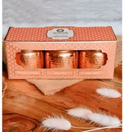 Świece - Song Of India Luksusowy Zestaw 3 Świec w Miedzianych Słojach Ayurveda Dosha Therapy 3x100g - miniaturka - grafika 1