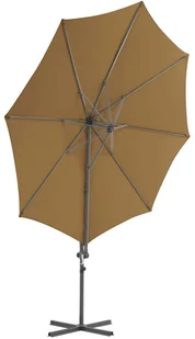 vidaXL Parasol wiszący ze stalowym słupkiem, 300 cm, kolor taupe - Parasole ogrodowe - miniaturka - grafika 5