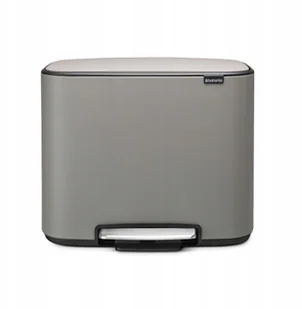 Brabantia Bo Pedal Bin Dwukomorowy Szary Kosz Do Segregacji Śmieci Ze Stali Nierdzewnej - Kosze na śmieci - miniaturka - grafika 2