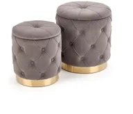 Pufy i podnóżki - Halmar HALMAR ZESTAW 2 PUF POLLY SALON/SYPIALNIA AWANGARDOWY POPIEL/ZŁOTY V-CH-POLLY-PUFA-POPIEL - miniaturka - grafika 1