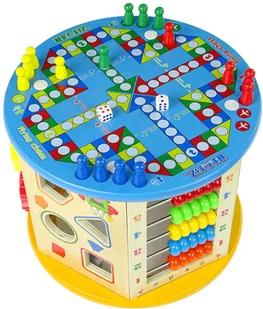 Import LEANToys Edukacyjna Kostka Drewniana Sorter Labirynt Liczydło Gra Chińczyk Pionki LT-9837-0 - Zabawki interaktywne dla dzieci - miniaturka - grafika 2