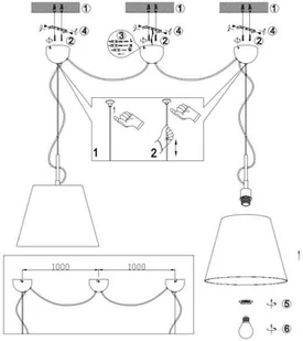 Trio LAMPA wisząca ANDREUS 307500289 zwieszana OPRAWA metalowa biała 307500289 - Lampy sufitowe - miniaturka - grafika 3