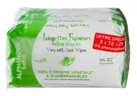 Alphanova Bebe Naturalne Chusteczki Nawilżane - 3x72 szt. - TRZYPAK - - Chusteczki nawilżane - miniaturka - grafika 2