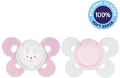 Smoczki uspokajające - Chicco smoczek Physio Comfort silikonowy dziewczynka króliczek/kropki 2 szt. 0 6 mies - miniaturka - grafika 1