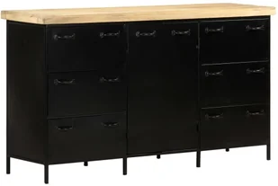 VidaXL Lumarko Komoda, 140x38x76 cm, surowe drewno mango! 323574 VidaXL - Szafki do salonu - miniaturka - grafika 12