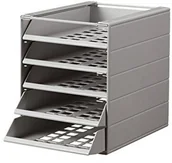 Pojemniki biurowe - Durable 1712002050 szuflady Box Ideal Basic 7, 250 X 332 X 322, szary, szary 1712003050 - miniaturka - grafika 1