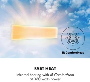 Klarstein Klarstein Wonderwall Air 36, infraczerwony grzejnik, 120 x 30 cm, 360 W, naścienny montaż, pilot sterowania, biały ACO10-WonderW-45 - Ogrzewanie przenośne - miniaturka - grafika 3