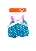 Akcesoria dla lalek - Miniland Ubranko dla lalki 21 cm niebieskie w kropeczki z opaską - miniaturka - grafika 1