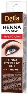 Delia Cosmetics Henna farbka do brwi odcień 4.0 Brown - Akcesoria i kosmetyki do stylizacji brwi - miniaturka - grafika 3