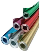 Opakowania i torebki na prezenty - folia folia R 77 ST - folia aluminiowa na rolce, dwustronnie kaszerowana, z świątecznym tłoczeniem w kształcie gwiazdki, ok. 50 cm x 10 m, różowa/różowa - idealna do majsterkowania i pakowania R 77 St - miniaturka - grafika 1