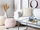 Poduszki dekoracyjne - Beliani Zestaw 2 poduszek dekoracyjnych makrama 40 x 45 cm beżowy YORTAN - miniaturka - grafika 1