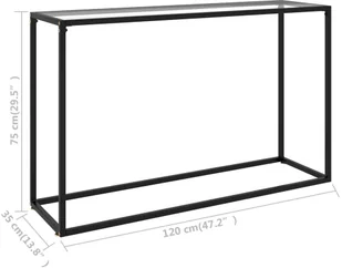 VidaXL Lumarko Stolik konsolowy, przezroczysty, 120x35x75 cm, szkło hartowane 322815 VidaXL - Ławy i stoliki kawowe - miniaturka - grafika 6