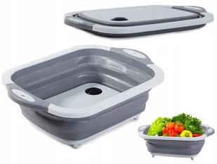 Silikonowa Miska Zlew Deska Ociekacz Działka Ogród - Kuchnia turystyczne i akcesoria - miniaturka - grafika 4