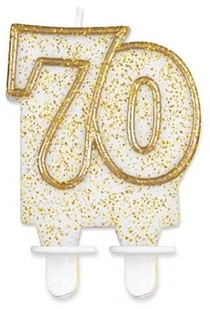 GoDan Świeczka cyferka 70 złoty kontur PF-SCZK70 - Urodziny dla dorosłych - miniaturka - grafika 4