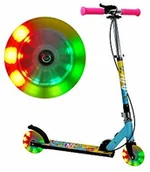 Hulajnogi - LED FASports FA Sports Velotouro hulajnoga dla dzieci, z regulacją wysokości, z kółkami podświetlanymi diodami hamulcem ręcznym i opatentowanym mechanizmem One-Klick, dla chłopców i dziewczynek - miniaturka - grafika 1