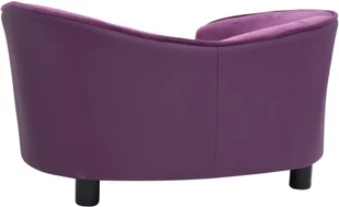 Vidaxl Lumarko Sofa dla psa, burgundowa, 69x49x40 cm, plusz i sztuczna skóra! 171035 - Legowiska dla psów - miniaturka - grafika 6