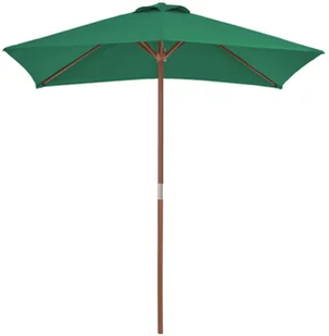 vidaXL Parasol ogrodowy na drewnianym słupku, 150 x 200 cm, zielony - Parasole ogrodowe - miniaturka - grafika 3