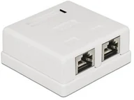 Wtyczki i adaptery - Delock Gniazdo natynkowe 2x RJ45 Kat.6 białe ekranowane 86269 - miniaturka - grafika 1