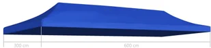 vidaXL Dach namiotu imprezowego 3 x 6 m niebieski 44987 - Pawilony ogrodowe - miniaturka - grafika 6