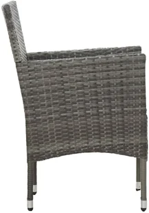 vidaXL 5-częściowy zestaw mebli ogrodowych, szary, polirattan i akacja 3058323 - Meble ogrodowe - miniaturka - grafika 7