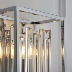 Endon Kinkiet LAMPA ścienna ACADIA 81932 Endon prostokątna OPRAWA metalowa klatka glamour z kryształkami przezroczysta chromowana 81932 - Lampy ścienne - miniaturka - grafika 2
