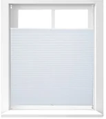 Żaluzje - Relaxdays plisowana roleta na zaciski bez wiercenia, do klejenia, składana roleta przepuszczająca światło, zasłona składana, biała, rożne. Rozmiary, biały, 100x130cm 10021308_744 - miniaturka - grafika 1