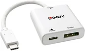 Złącza, przejściówki, adaptery - Lindy 43237 Przejściówka adapter konwerter) USB 3.1 DisplayPort z funkcją ładowania LY-43237 - miniaturka - grafika 1