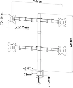 Art RAMART DO 3 MONITORÓW LED/LCD 13-27 L-22N ART - Uchwyty do monitorów - miniaturka - grafika 3