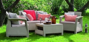 Allibert Meble rattanowe Corfu cappuccino - Meble ogrodowe - miniaturka - grafika 4