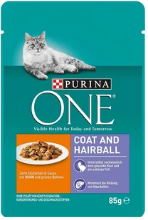 Purina One Coat & Hairball 6 x 85 g Kurczak z zieloną fasolką - Mokra karma dla kotów Purina One Coat & Hairball 6 x 85 g Kurczak z zieloną fasolką - Mokra karma dla kotów - miniaturka - grafika 2